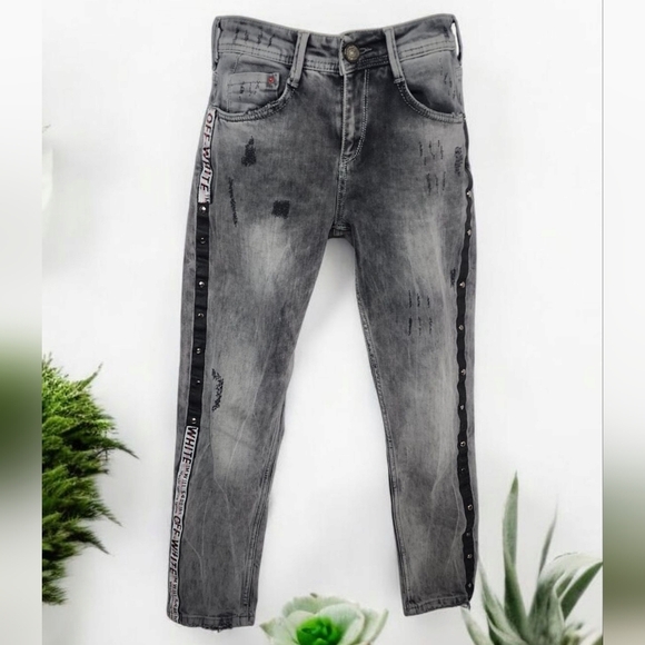 🔥Woox Denim Boyfriend Jeans with Distressed Acid Wash Size W25×L27 - Picture 1 of 6
